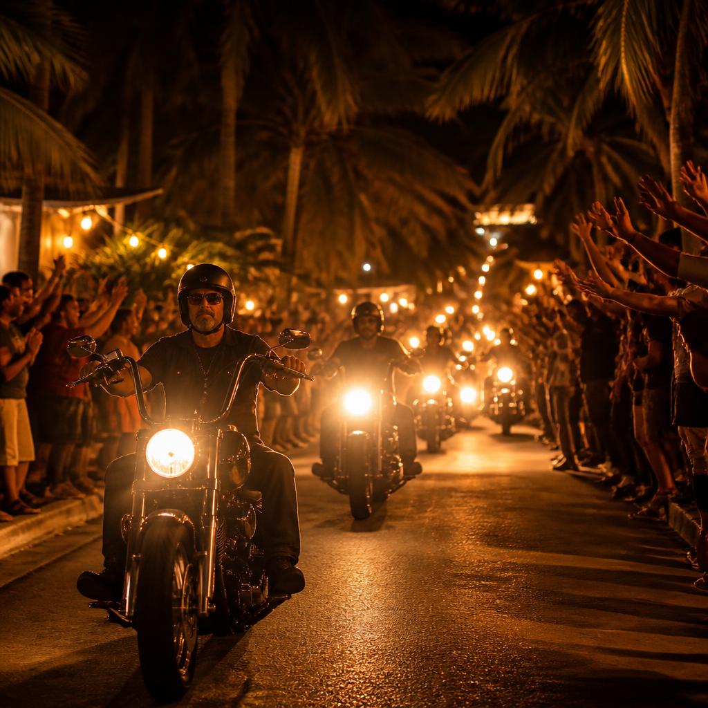 La communauté motarde de la Moto Week Guyane en parade